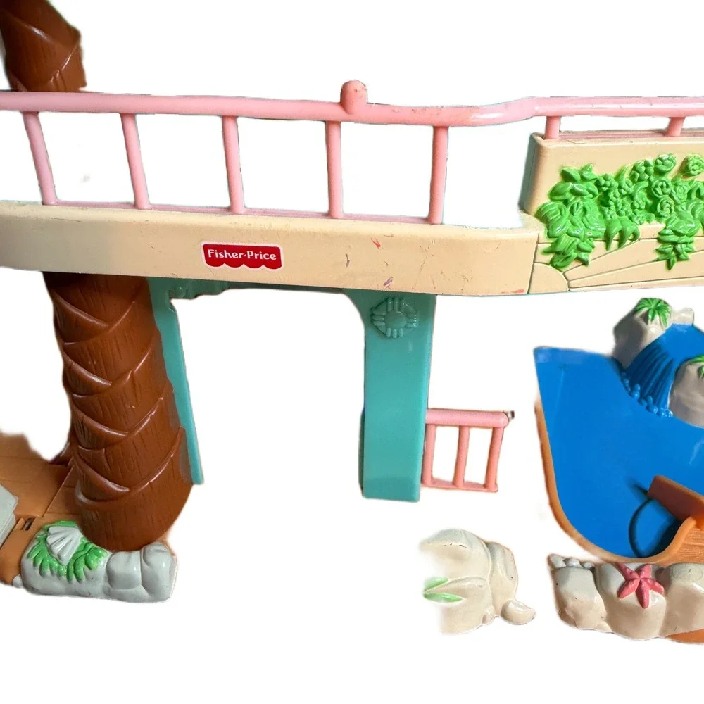 Fisher-Price Loving Family Beach House Vintage Playset with Furniture & Figures